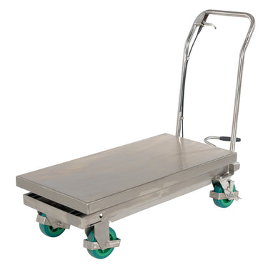 Stainless Steel Scissor 304 Cart 20-1/4 In. x 39-3/8 In. 1000 Lb. Capacity Silver